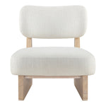 Vetra Linen Textured Fabric Upholstered Accent Chair in Cream