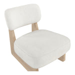 Vetra Linen Textured Fabric Upholstered Accent Chair in Cream