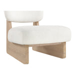 Vetra Linen Textured Fabric Upholstered Accent Chair in Cream