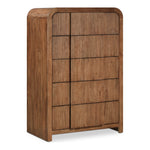 Fluted Solid Wood And Oak Veneer Chest in Walnut