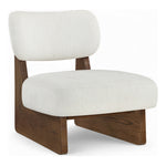 Vetra Linen Textured Fabric Upholstered Accent Chair in Cream
