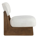 Vetra Linen Textured Fabric Upholstered Accent Chair in Cream