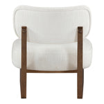 Vetra Linen Textured Fabric Upholstered Accent Chair in Cream