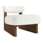 Vetra Linen Textured Fabric Upholstered Accent Chair in Cream