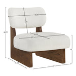 Vetra Linen Textured Fabric Upholstered Accent Chair in Cream