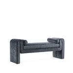 Concord Chenille Accent Bench in Black