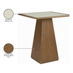 Atrium Glass And Cane Top With Solid Wood Base Bar Height Table in Brown Walnut