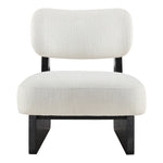 Vetra Linen Textured Fabric Upholstered Accent Chair in Cream