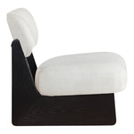 Vetra Linen Textured Fabric Upholstered Accent Chair in Cream
