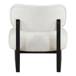 Vetra Linen Textured Fabric Upholstered Accent Chair in Cream