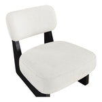 Vetra Linen Textured Fabric Upholstered Accent Chair in Cream