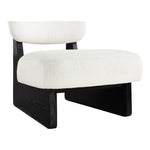 Vetra Linen Textured Fabric Upholstered Accent Chair in Cream