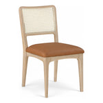 Atrium Cane Back And Vegan Leather Upholstered Seat Dining Chair in Cognac