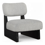 Vetra Linen Textured Fabric Upholstered Accent Chair in Grey