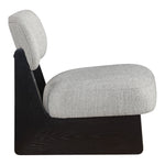 Vetra Linen Textured Fabric Upholstered Accent Chair in Grey