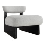 Vetra Linen Textured Fabric Upholstered Accent Chair in Grey