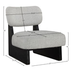 Vetra Linen Textured Fabric Upholstered Accent Chair in Grey