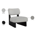 Vetra Linen Textured Fabric Upholstered Accent Chair in Grey