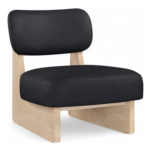 Vetra Vegan Leather Upholstered Accent Chair in Black