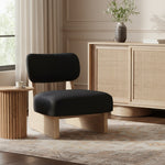 Vetra Vegan Leather Upholstered Accent Chair in Black