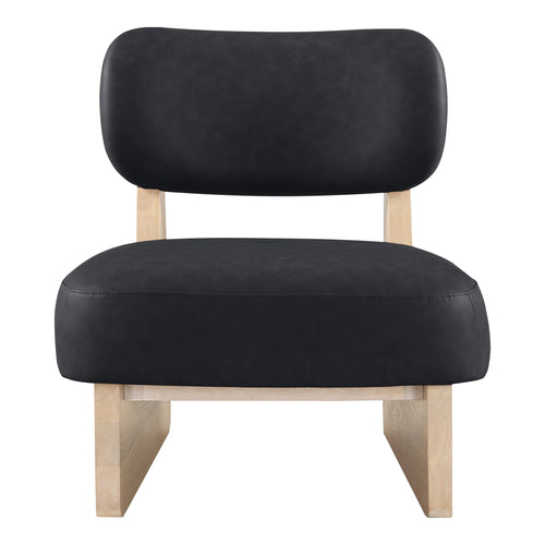 Vetra Vegan Leather Upholstered Accent Chair in Black