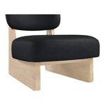 Vetra Vegan Leather Upholstered Accent Chair in Black