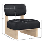 Vetra Vegan Leather Upholstered Accent Chair in Black