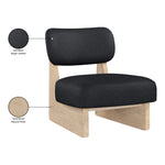Vetra Vegan Leather Upholstered Accent Chair in Black