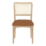 Atrium Cane Back And Vegan Leather Upholstered Seat Dining Chair in Cognac