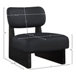 Vetra Vegan Leather Upholstered Accent Chair in Black