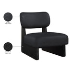 Vetra Vegan Leather Upholstered Accent Chair in Black