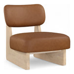 Vetra Vegan Leather Upholstered Accent Chair in Cognac
