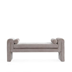 Concord Chenille Accent Bench in Dove