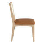 Atrium Cane Back And Vegan Leather Upholstered Seat Dining Chair in Cognac