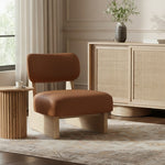 Vetra Vegan Leather Upholstered Accent Chair in Cognac