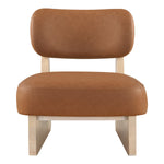 Vetra Vegan Leather Upholstered Accent Chair in Cognac