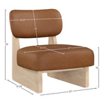 Vetra Vegan Leather Upholstered Accent Chair in Cognac