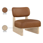 Vetra Vegan Leather Upholstered Accent Chair in Cognac