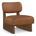 Vetra Vegan Leather Upholstered Accent Chair in Cognac