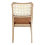 Atrium Cane Back And Vegan Leather Upholstered Seat Dining Chair in Cognac