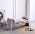 Concord Chenille Accent Bench in Dove