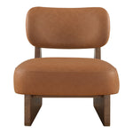 Vetra Vegan Leather Upholstered Accent Chair in Cognac