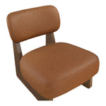 Vetra Vegan Leather Upholstered Accent Chair in Cognac