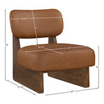 Vetra Vegan Leather Upholstered Accent Chair in Cognac