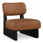Vetra Vegan Leather Upholstered Accent Chair in Cognac