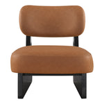 Vetra Vegan Leather Upholstered Accent Chair in Cognac