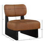 Vetra Vegan Leather Upholstered Accent Chair in Cognac