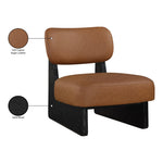 Vetra Vegan Leather Upholstered Accent Chair in Cognac