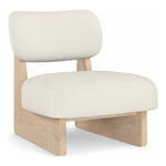 Vetra Vegan Leather Upholstered Accent Chair in Cream