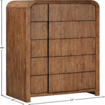 Fluted Solid Wood And Oak Veneer Chest in Walnut
